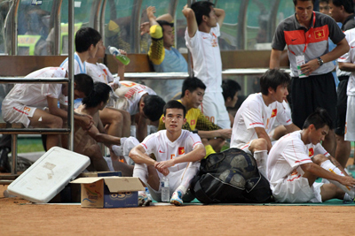 U23 Việt Nam sau trận thua Myanmar 1-4.