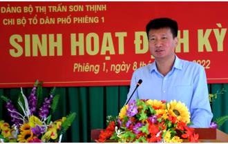 Chủ tịch UBND tỉnh Trần Huy Tuấn dự sinh hoạt chi bộ tại Tổ dân phố Phiêng 1, thị trấn Sơn Thịnh, huyện Văn Chấn