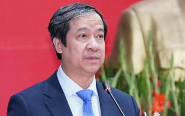 Bộ trưởng Giáo dục và Đào tạo Nguyễn Kim Sơn phát biểu tại hội nghị của Bộ Nội vụ, sáng 12/1.