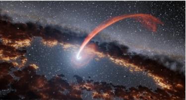 Hình ảnh mô phỏng sự kiện hố đen làm thịt sao.