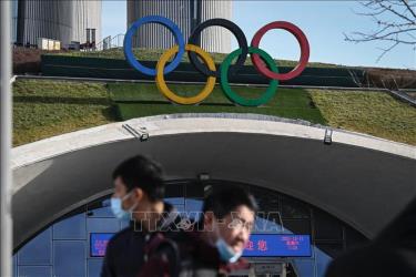 Biểu tượng Olympic tại Bắc Kinh, Trung Quốc.