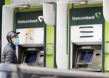 Một điểm rút tiền bằng thẻ ATM của Vietcombank.