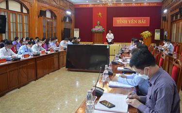 Đồng chí Nguyễn Thế Phước – Phó Chủ tịch Thường trực UBND tỉnh phát biểu tại buổi làm việc.