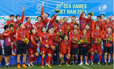 U23 Việt Nam ăn mừng chiến thắng