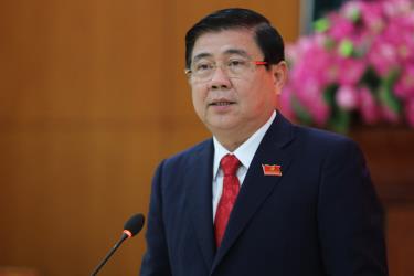 Ông Nguyễn Thành Phong tại Đại hội Đảng TP HCM năm 2020.