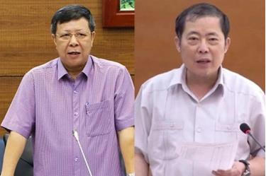 Hai cựu Phó chủ tịch UBND tỉnh Lào Cai Lê Ngọc Hưng (bìa trái) và Nguyễn Thanh Dương.
