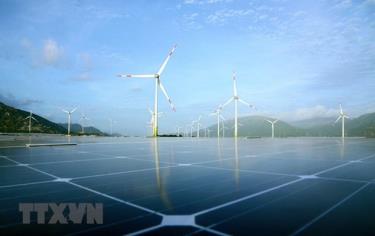 A solar and wind power project in Ninh Thuan province