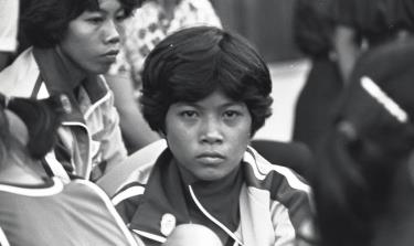 Huyền thoại điền kinh Philippines Lydia de Vega Mercado thời còn thi đấu.